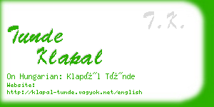 tunde klapal business card
